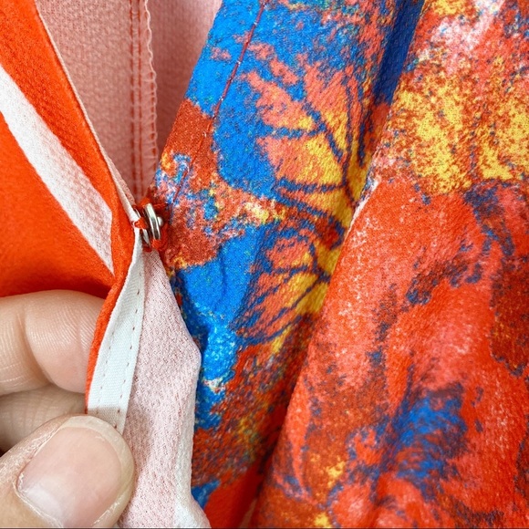 FLYING TOMATO Red Floral Faux Wrap Wide Leg Jumpsuit NWT Small - Picture 4 of 10